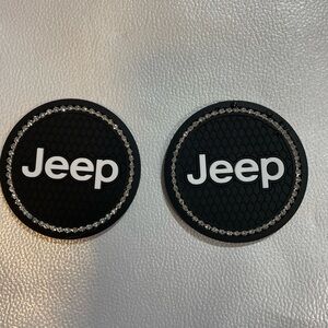 Jeep Black Coasters with Silver Accents